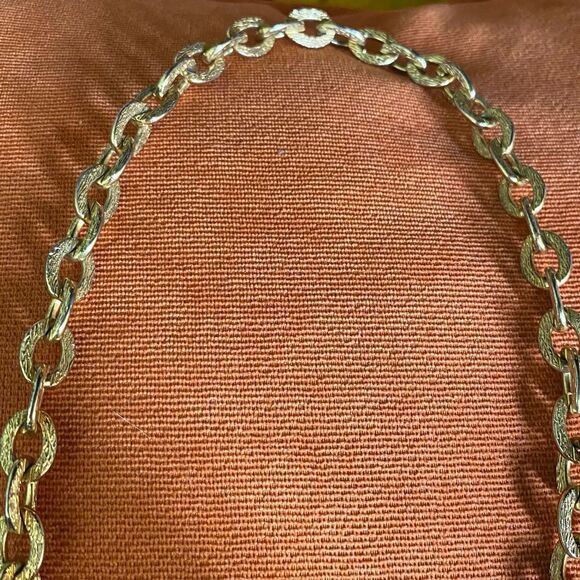 Vintage king gold tone lariat tassel chain necklace chunky thick hanging fashion - Picture 12 of 12